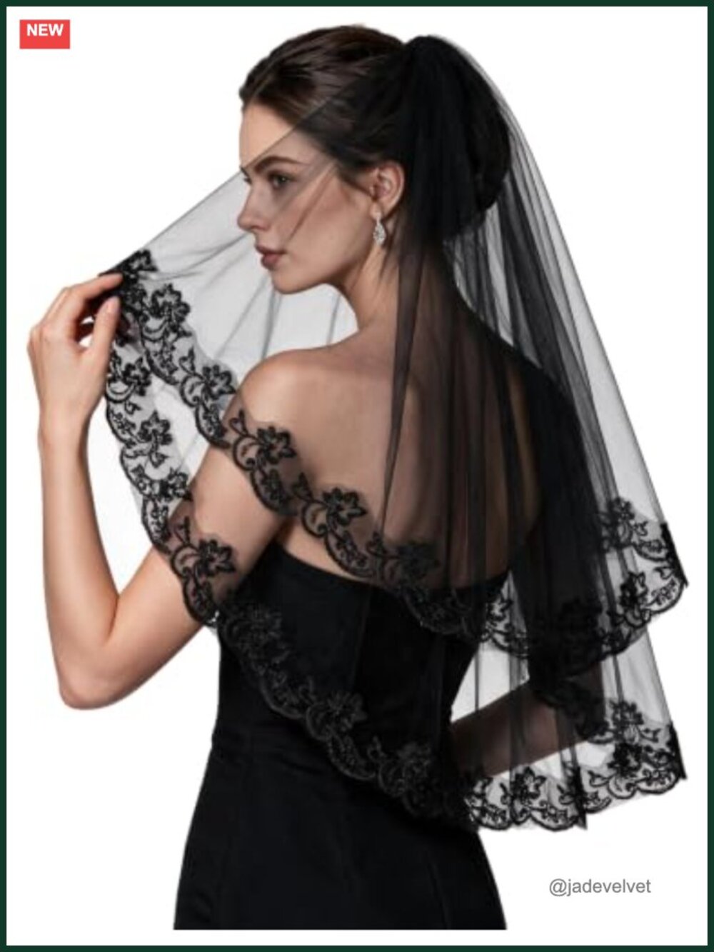 Lace Trim Bridal Veil One Size Polyester Wedding Bachelorette Cosplay